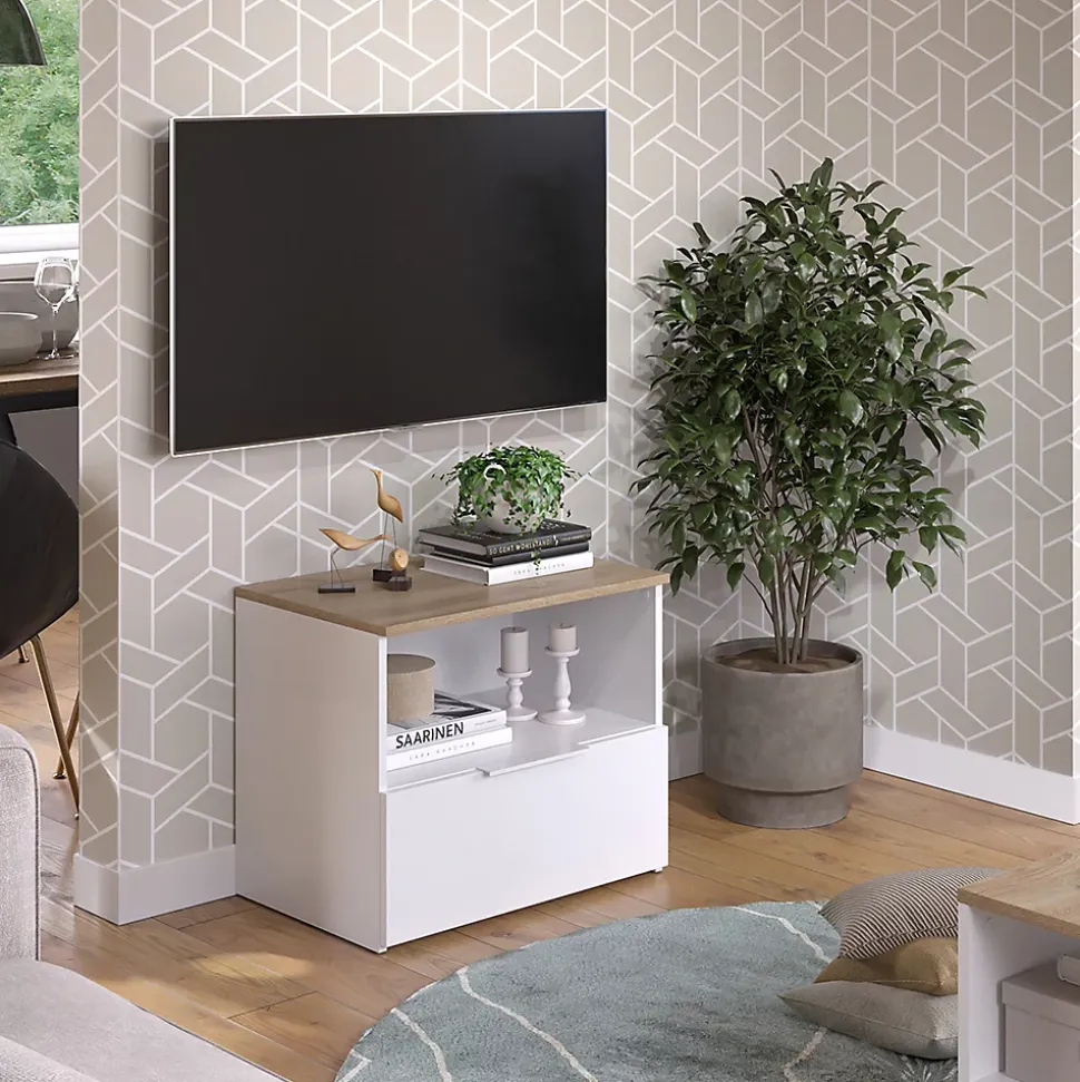 Vicco Commode Blanc/Sonoma 60x50cm avec rabat