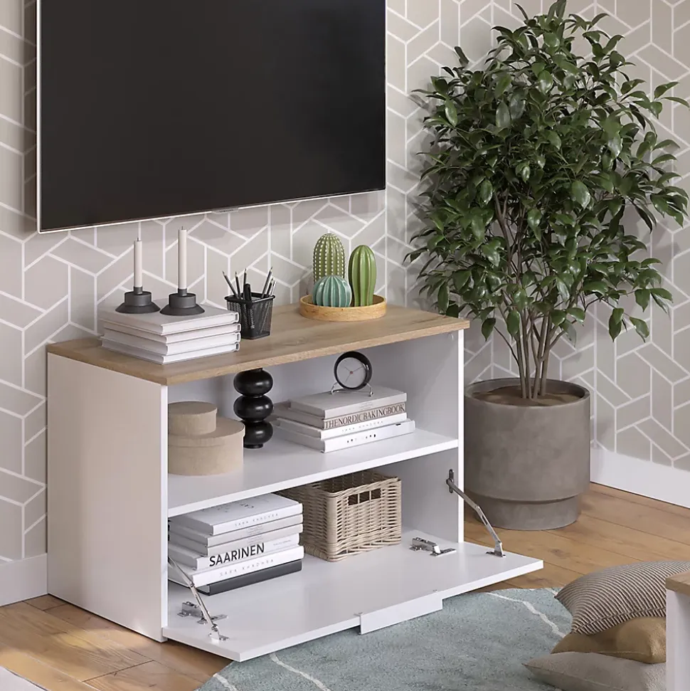Vicco Commode Blanc/Sonoma 80x50cm avec 1 compartiment fermé