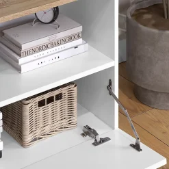 Vicco Commode Blanc/Sonoma 80x50cm avec 1 compartiment fermé