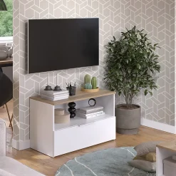 Vicco Commode Blanc/Sonoma 80x50cm avec 1 compartiment fermé