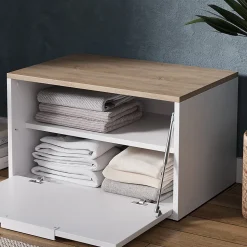 Vicco Commode Blanc/Sonoma 60x36cm avec portes
