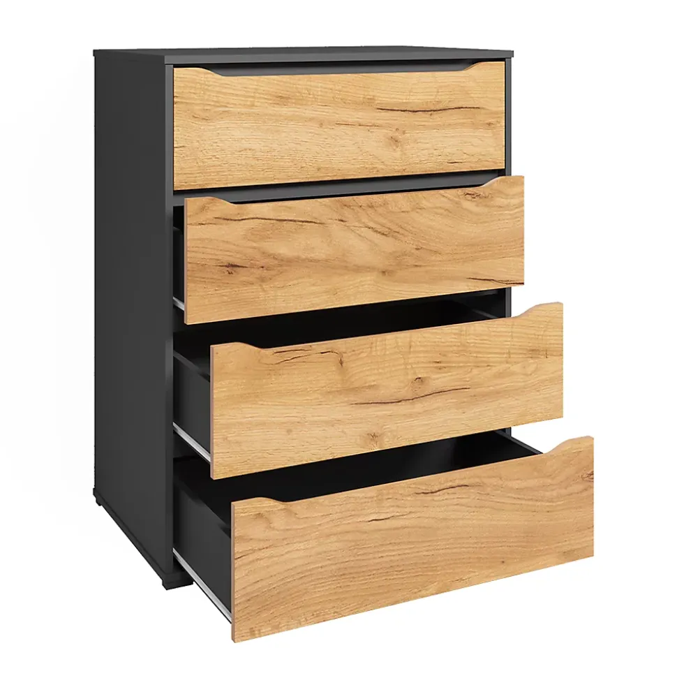 Vicco Commode Chêne doré/anthracite 48x101.6cm avec tiroirs