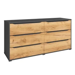 Vicco Commode Chêne doré/anthracite 48x77.6cm avec tiroirs