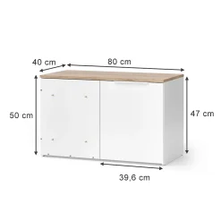 Vicco Commode dangle Blanc/Sonoma 40x50cm avec porte