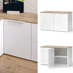 Vicco Commode dangle Blanc/Sonoma 40x50cm avec porte