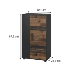 Vicco Commode Noir/ancien style 50.1x87.3cm avec 2 compartiments