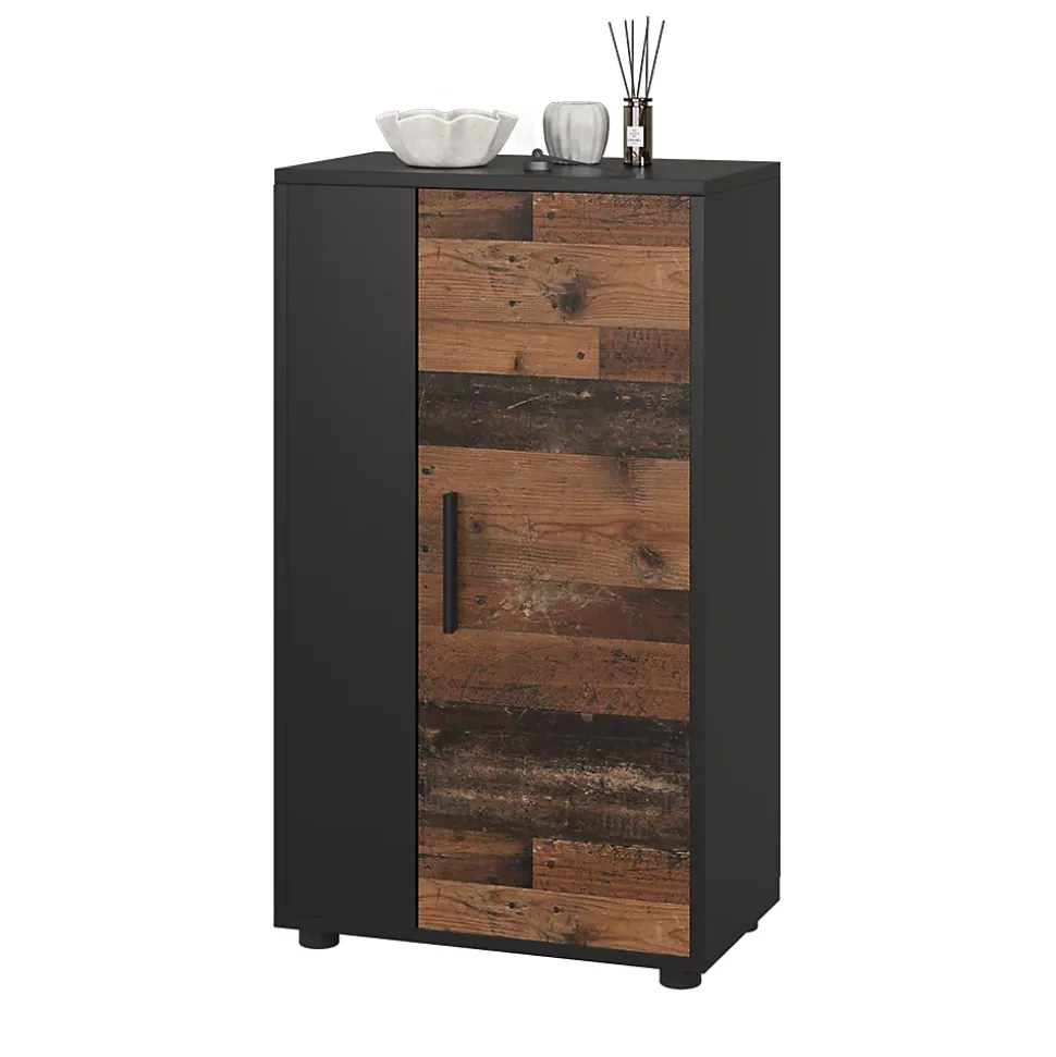 Vicco Commode Noir/ancien style 50.1x87.3cm avec 2 compartiments