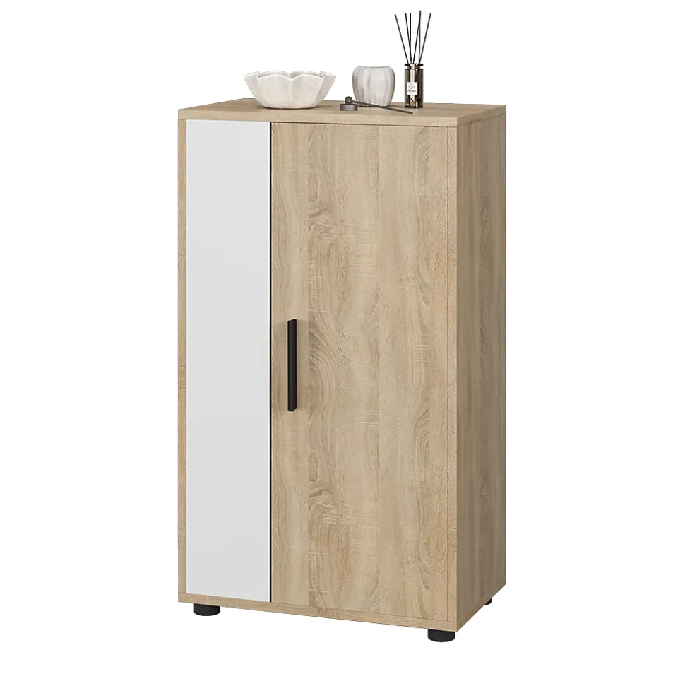 Vicco commode Sonoma/blanc 50.1x87.3cm avec 2 compartiments