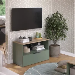 Vicco Commode Vert 80x50cm avec 1 compartiment fermé