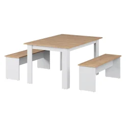 Vicco Ensemble de banquette dangle Chêne blanc/force de lor 137.6x92.8cm avec 2 bancs