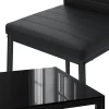 Vicco Ensemble de table à manger Noir 120x75cm Lot de 4