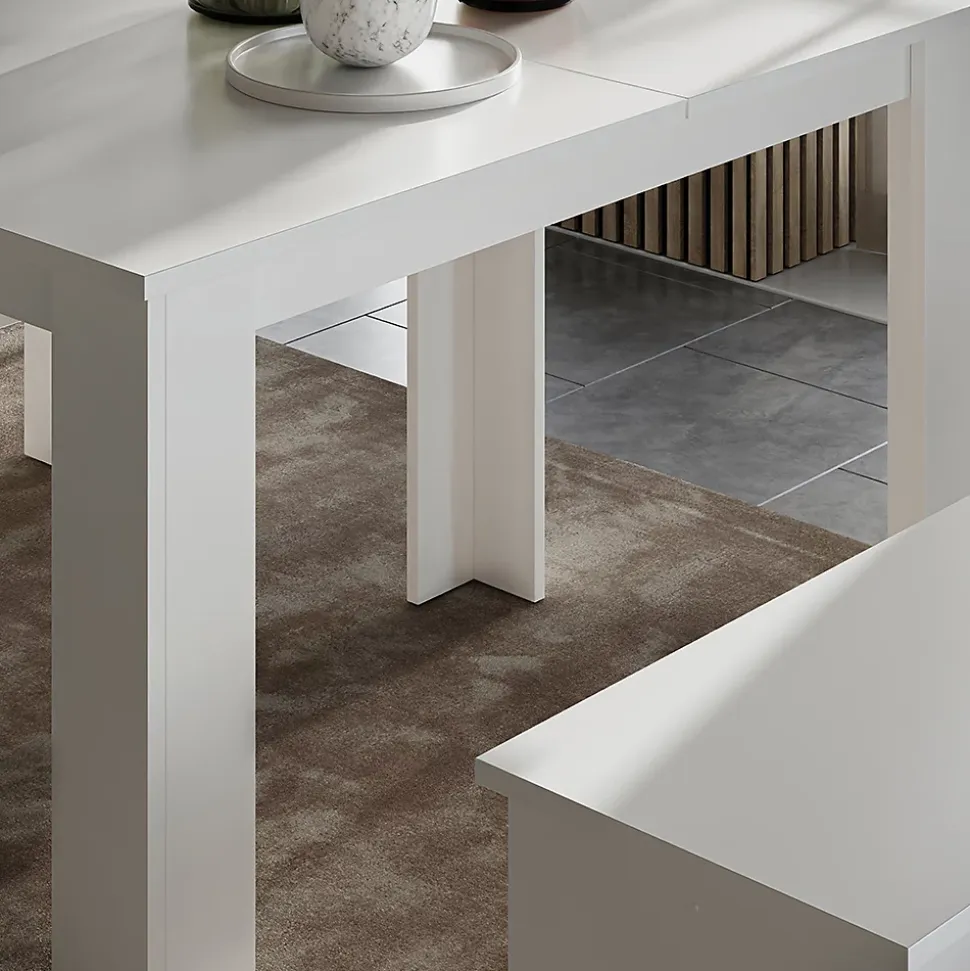Vicco Ensemble de table à manger Blanc 112x73.6cm avec 2 bancs