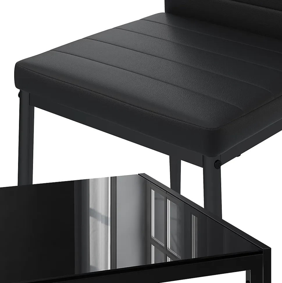 Vicco Ensemble de table à manger Noir 120x75cm ensemble de 6 étagères