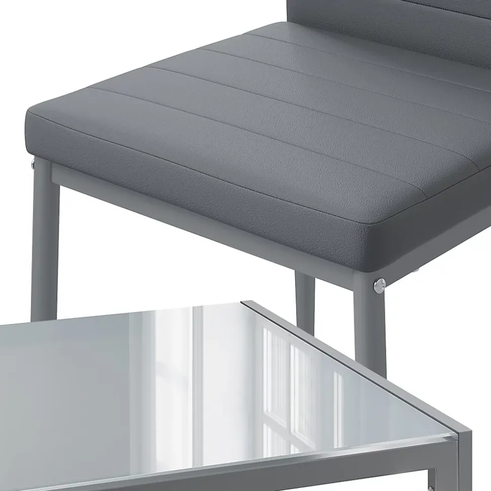 Vicco Ensemble de table à manger Gris 120x75cm Lot de 4