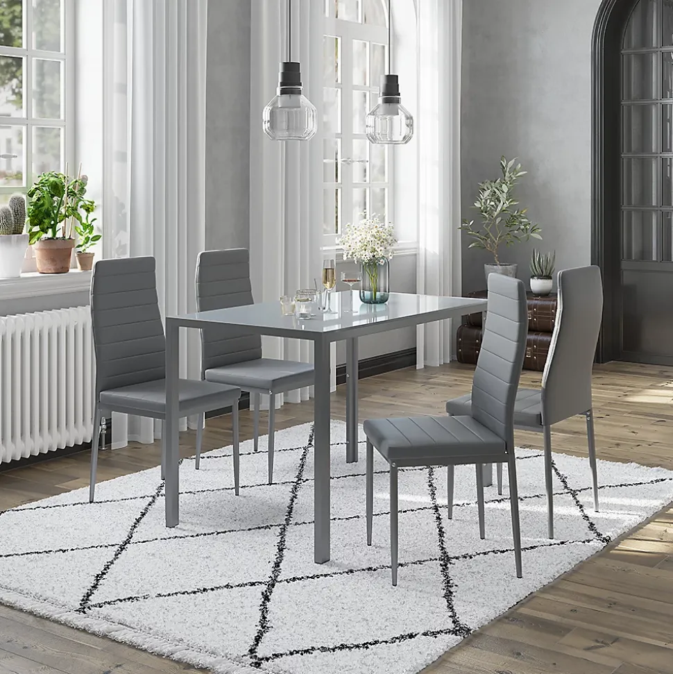Vicco Ensemble de table à manger Gris 120x75cm Lot de 4