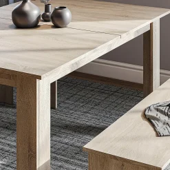 Vicco Ensemble de table à manger Sonoma 137.6x92.8cm avec 2 bancs