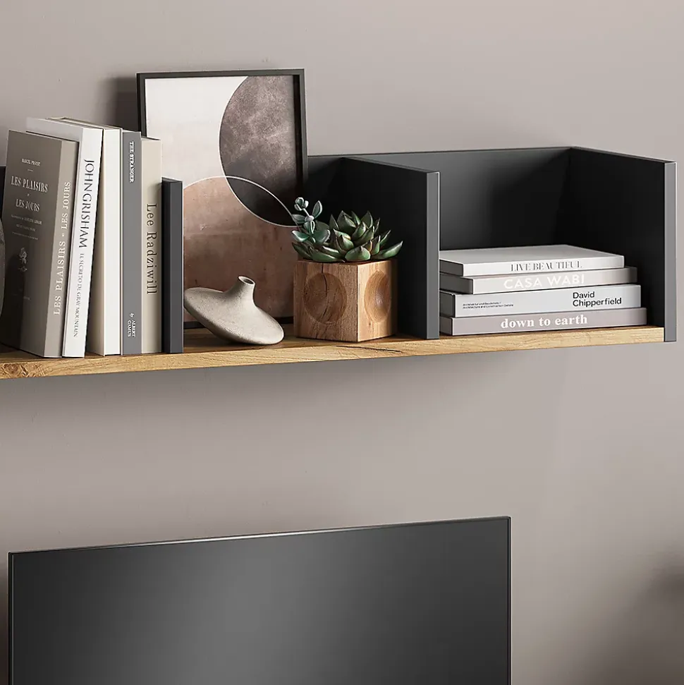Vicco Etagère Anthracite/chêne doré 90x20cm