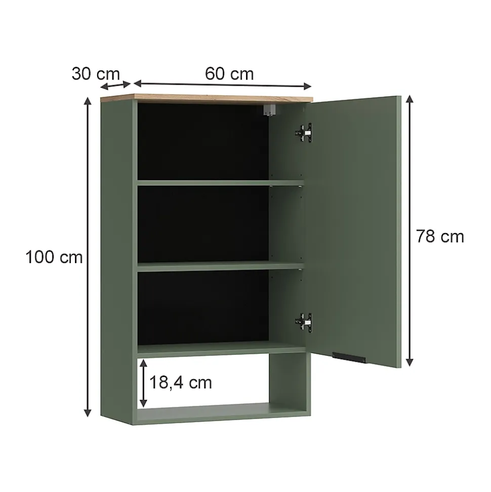 Vicco Etagère Vert 60x100cm avec porte