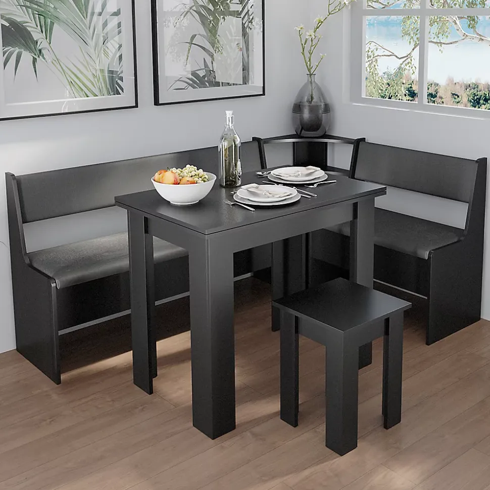 Vicco Groupe de banquettes dangle Noir 120x41.5cm avec table