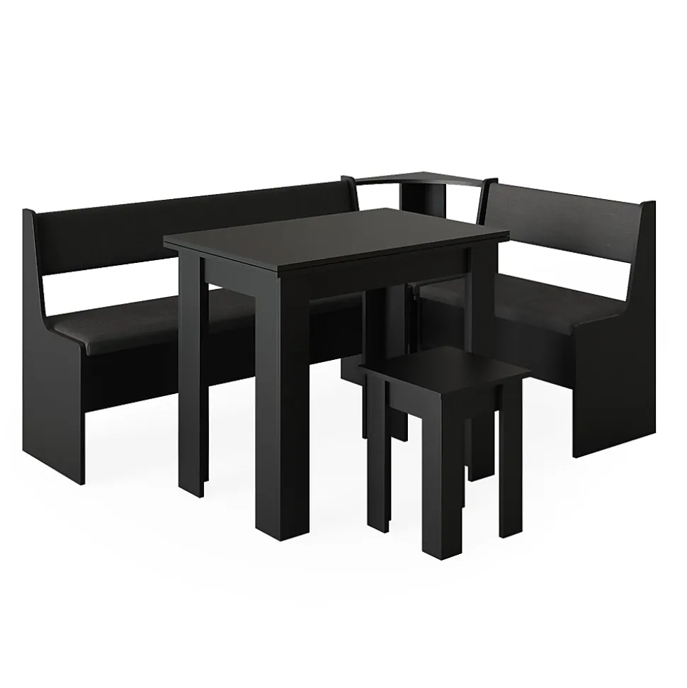 Vicco Groupe de banquettes dangle Noir 120x41.5cm avec table