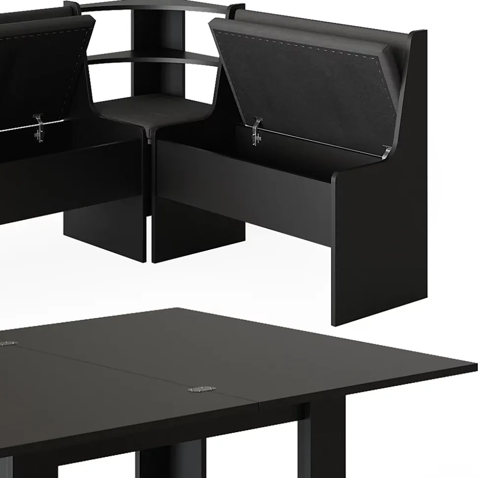 Vicco Groupe de banquettes dangle Noir 120x41.5cm avec table