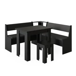 Vicco Groupe de banquettes dangle Noir 150x41.5cm avec table
