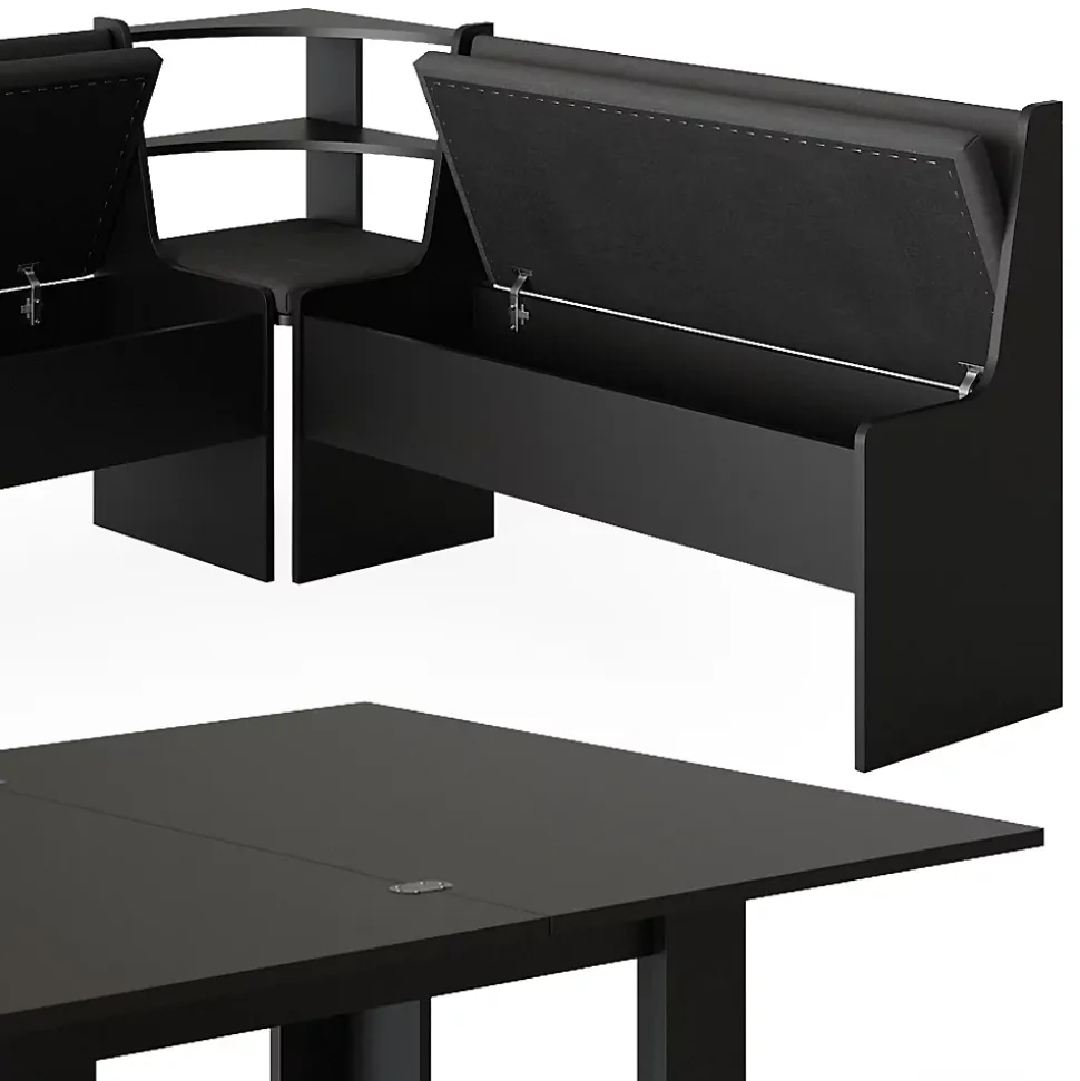 Vicco Groupe de banquettes dangle Noir 150x41.5cm avec table
