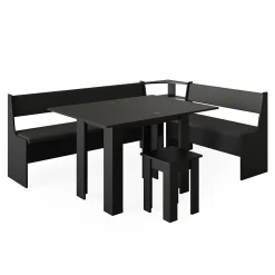 Vicco Groupe de banquettes dangle Noir 150x41.5cm avec table