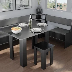 Vicco Groupe de banquettes dangle Noir 150x41.5cm avec table