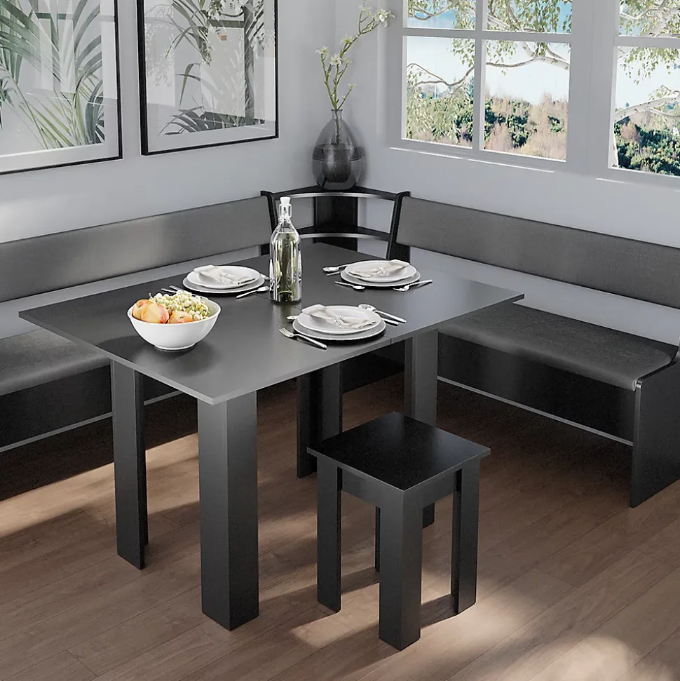 Vicco Groupe de banquettes dangle Noir 180x41.5cm avec table