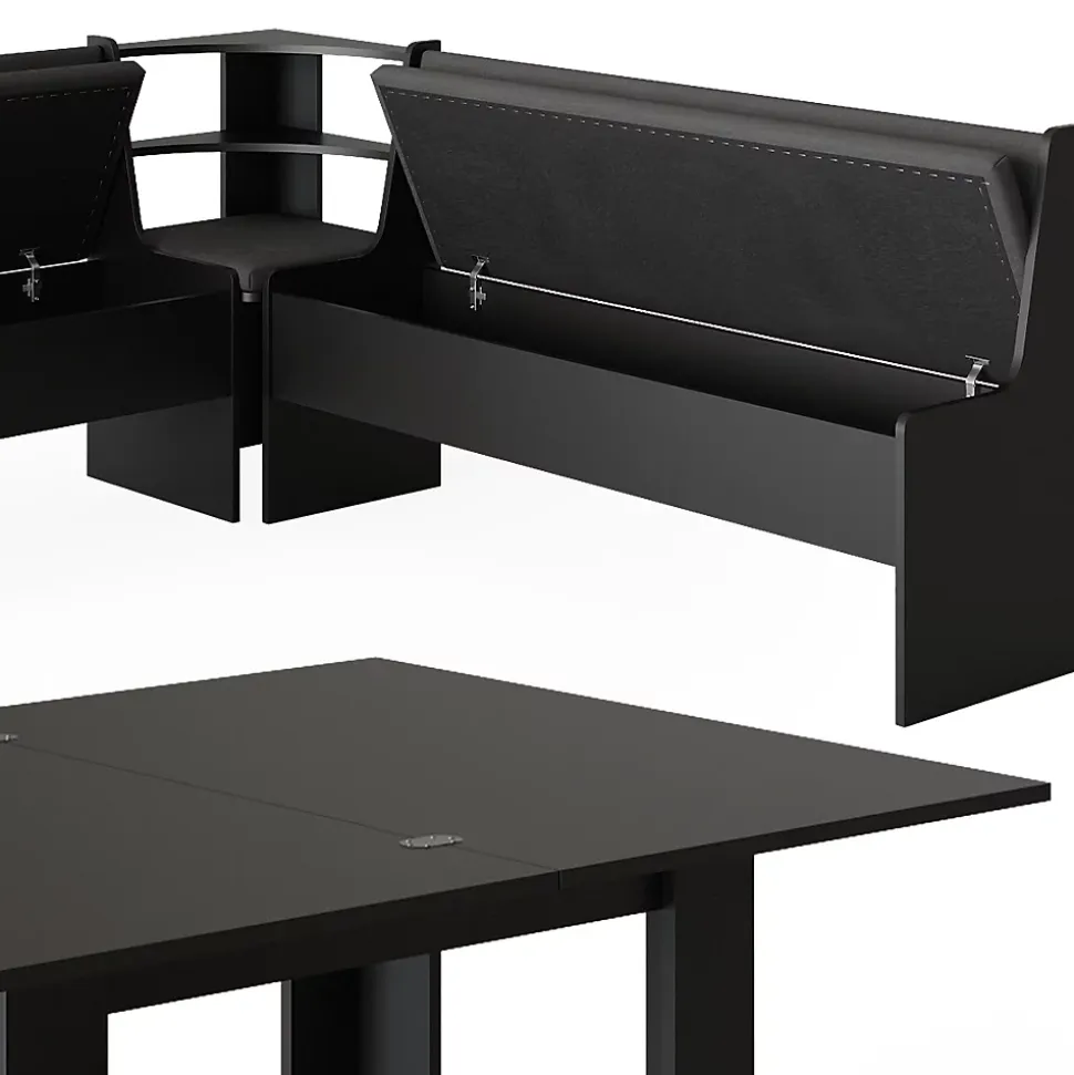 Vicco Groupe de banquettes dangle Noir 180x41.5cm avec table