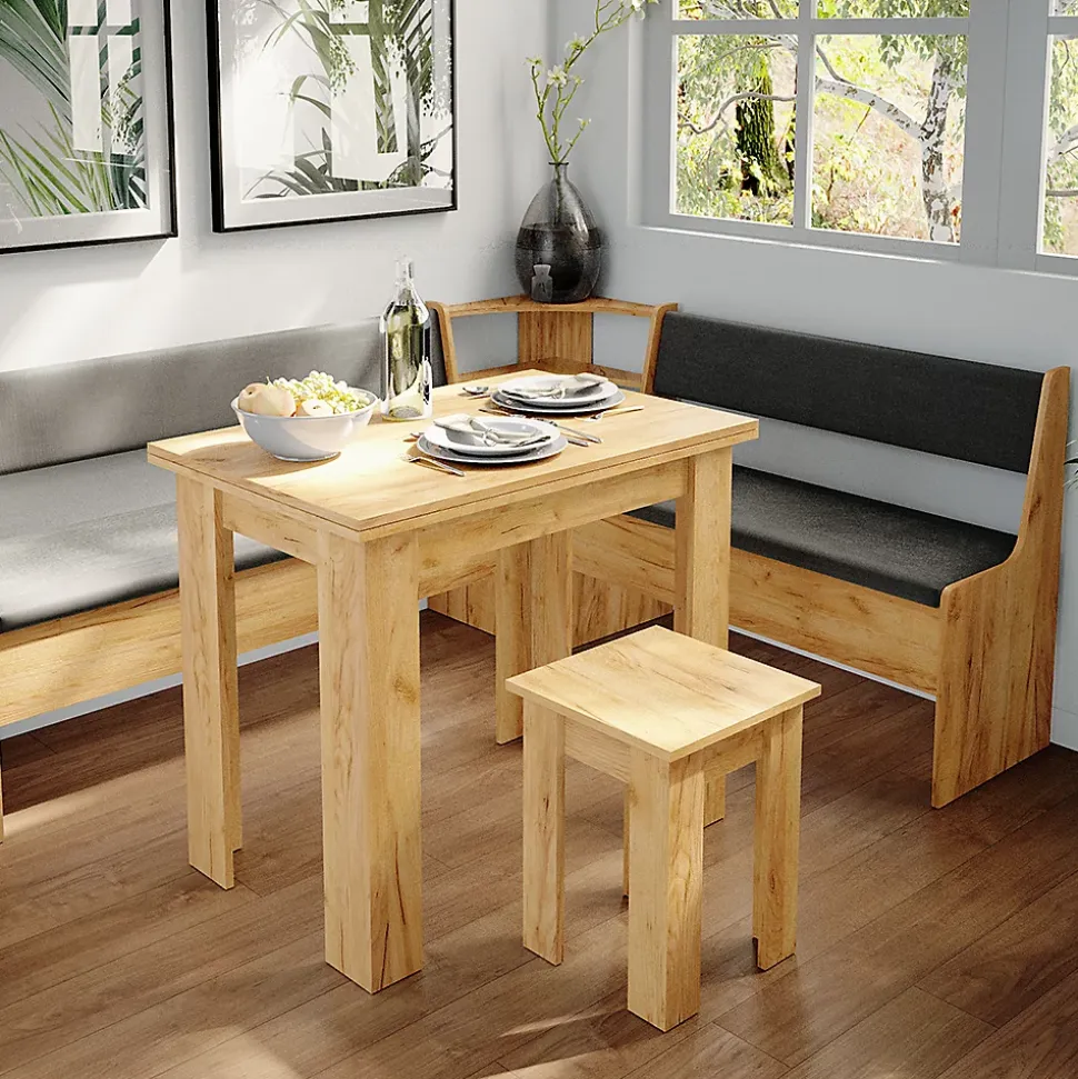 Vicco Groupe de banquettes dangle Chêne de force doré 180x41.5cm avec table