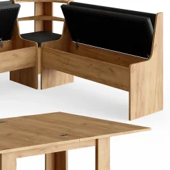 Vicco Groupe de banquettes dangle Chêne de force doré 180x41.5cm avec table