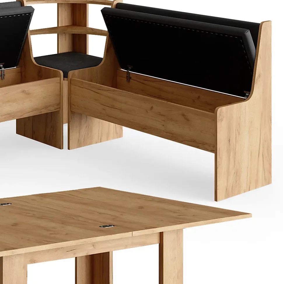 Vicco Groupe de banquettes dangle Chêne de force doré 180x41.5cm avec table