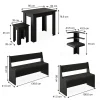 Vicco Groupe de banquettes dangle Noir 150x41.5cm avec table
