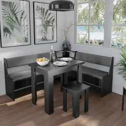 Vicco Groupe de banquettes dangle Noir 150x41.5cm avec table