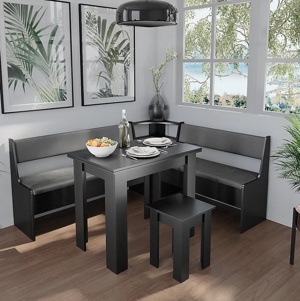 Vicco Groupe de banquettes dangle Noir 150x41.5cm avec table