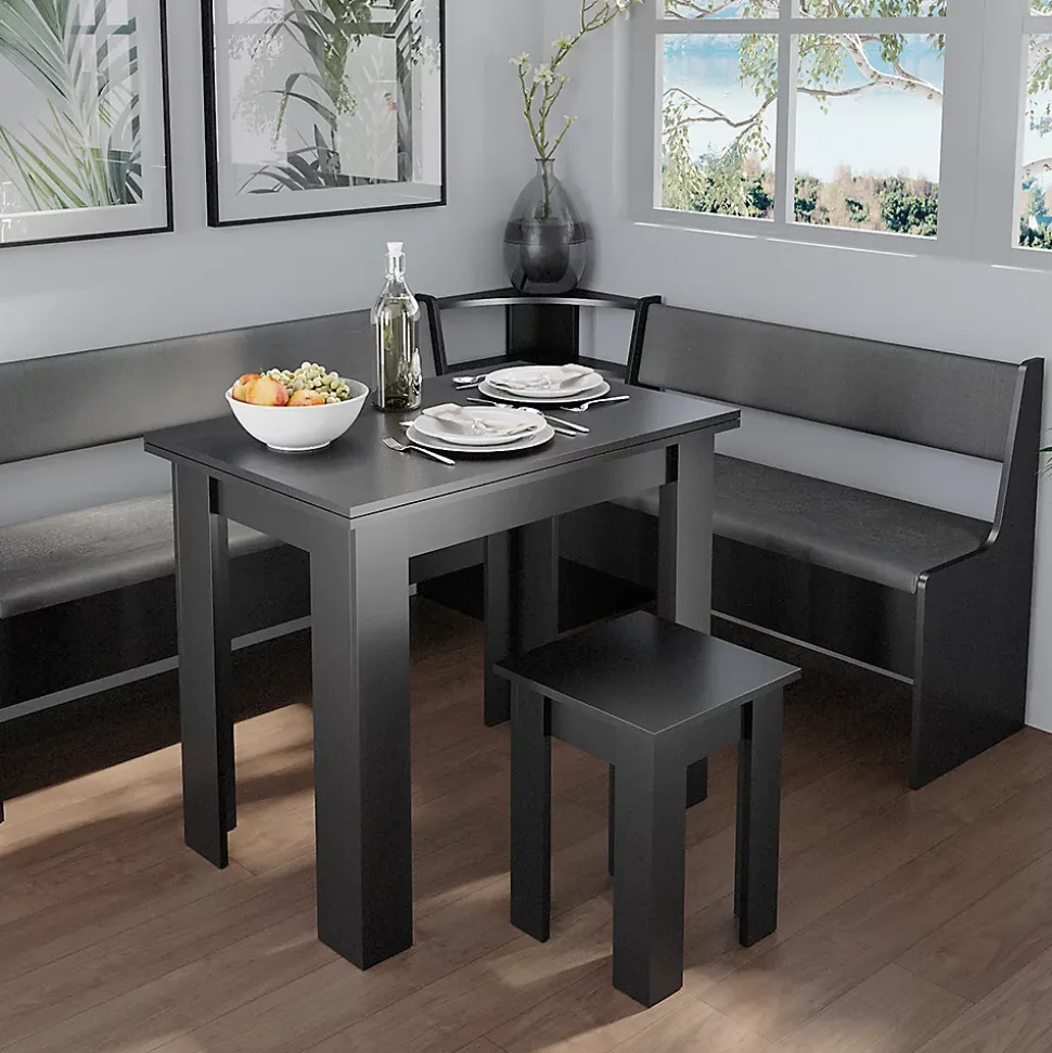Vicco Groupe de banquettes dangle Noir 150x41.5cm avec table