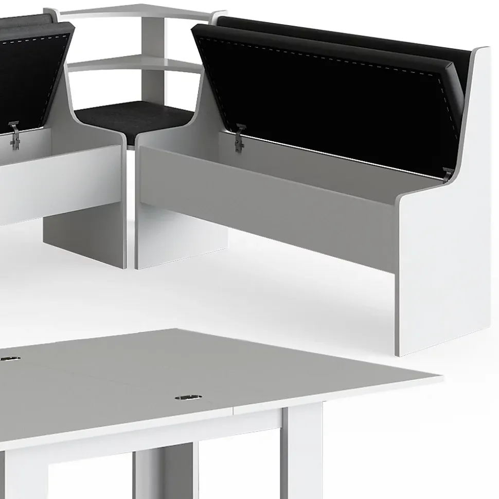 Vicco Groupe de banquettes dangle Blanc 210x41.5cm avec table
