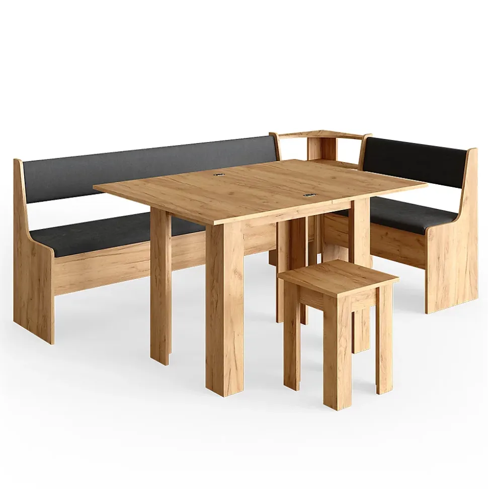 Vicco Groupe de banquettes dangle Chêne de force doré 210x120cm avec table