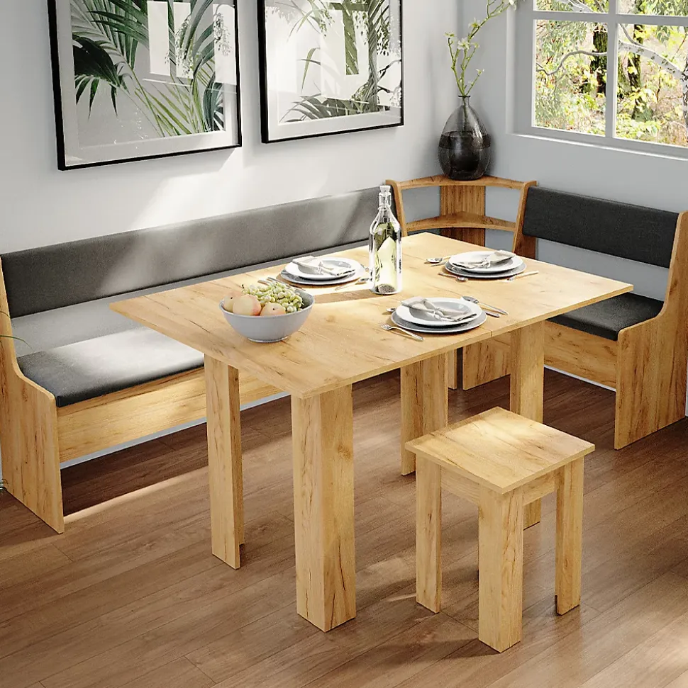 Vicco Groupe de banquettes dangle Chêne de force doré 210x120cm avec table