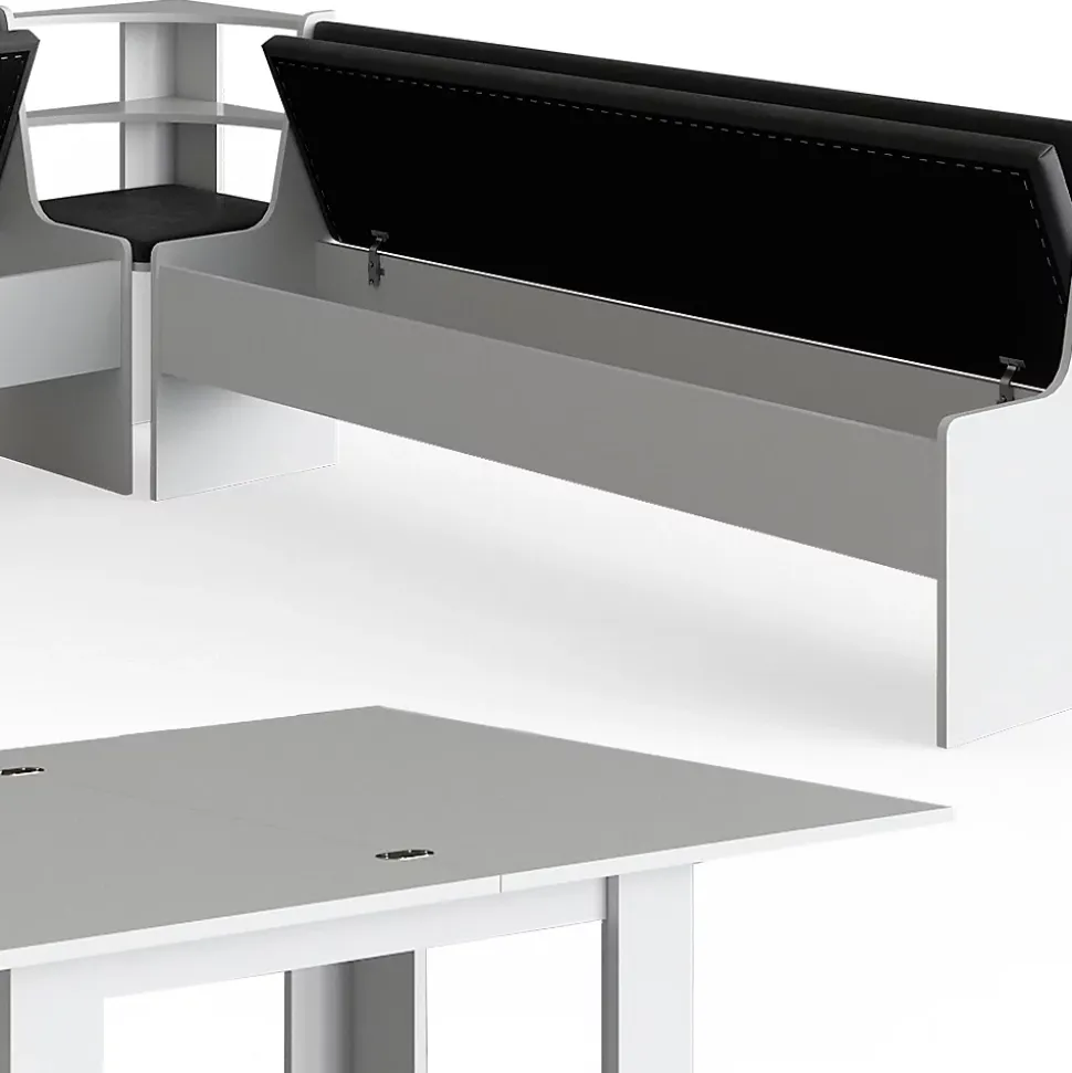 Vicco Groupe de banquettes dangle Blanc 210x41.5cm avec table