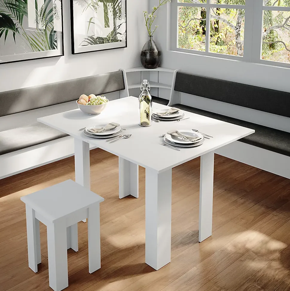 Vicco Groupe de banquettes dangle Blanc 210x41.5cm avec table