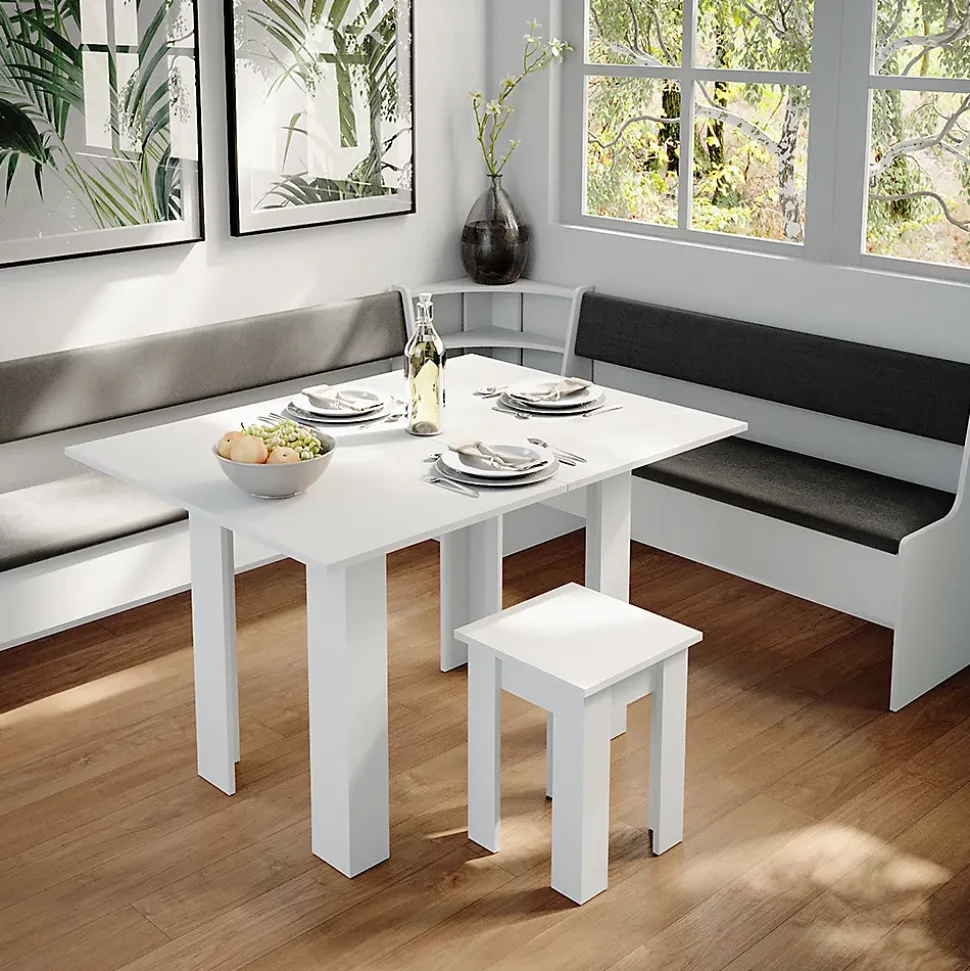 Vicco Groupe de banquettes dangle Blanc 210x41.5cm avec table