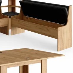 Vicco Groupe de banquettes dangle Chêne de force doré 180x41.5cm avec table