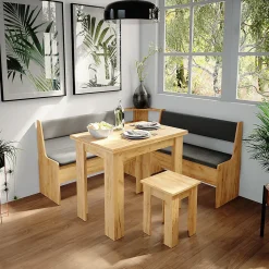 Vicco Groupe de banquettes dangle Chêne de force doré 150x41.5cm avec table