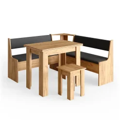 Vicco Groupe de banquettes dangle Chêne de force doré 150x41.5cm avec table