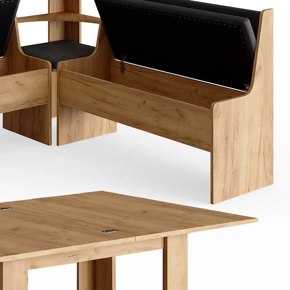 Vicco Groupe de banquettes dangle Chêne de force doré 150x41.5cm avec table