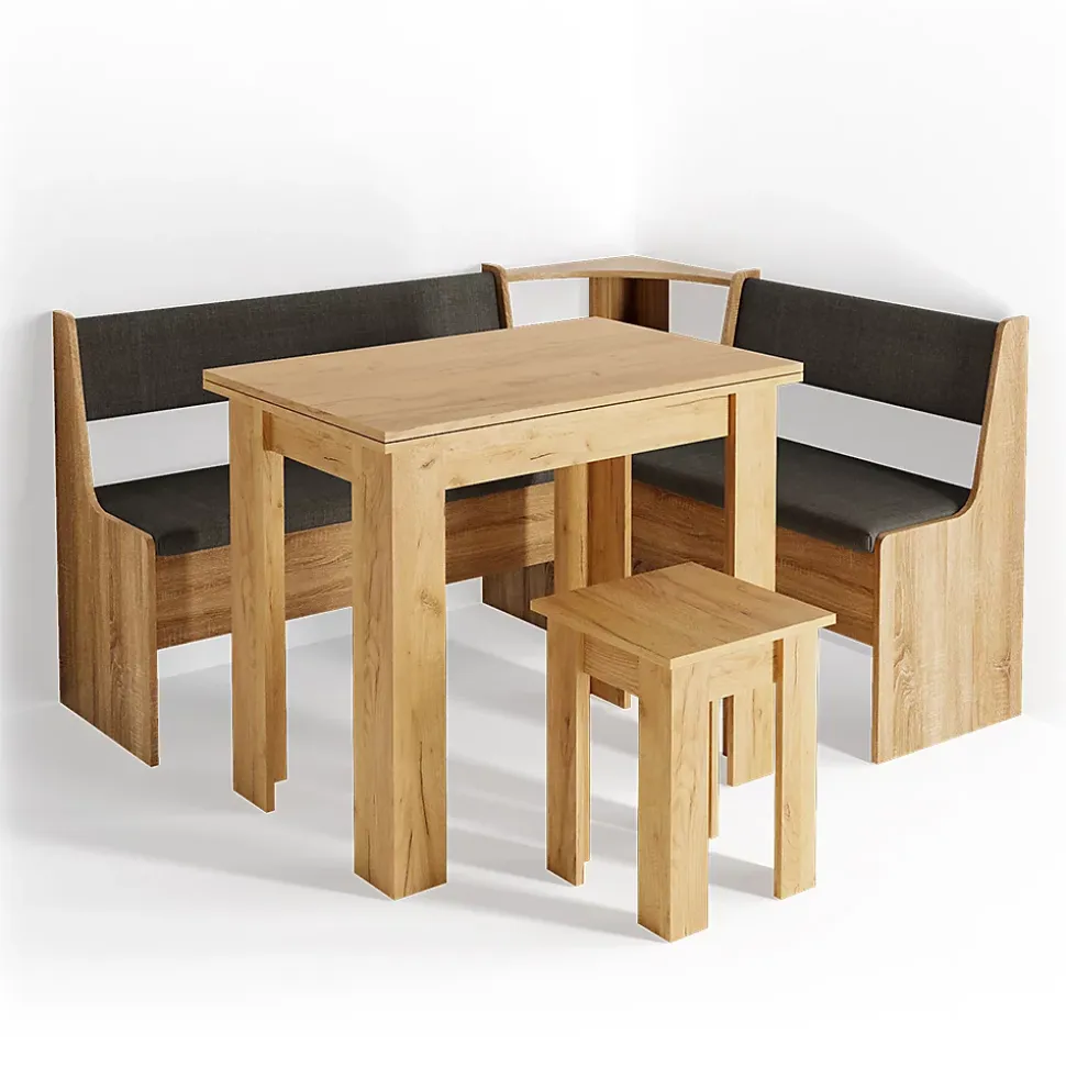 Vicco Groupe de banquettes dangle Chêne de force doré 150x41.5cm avec table