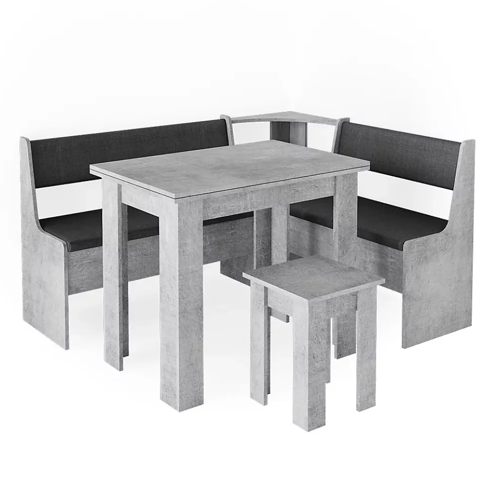 Vicco Groupe de banquettes dangle Béton 150x41.5cm avec table